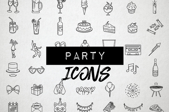 42 Party Icons - Birthday Icons Set in Birthday Icons - product preview 7