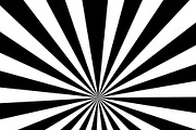 Black and white striped ray burst st