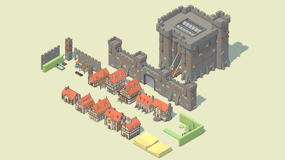 Low Poly Medieval in Urban - product preview 3
