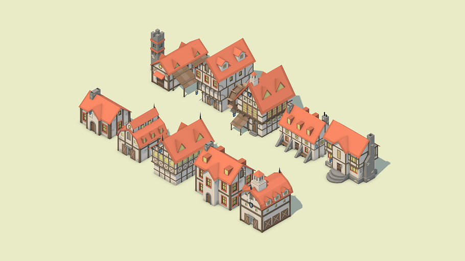 Low Poly Medieval in Urban - product preview 5