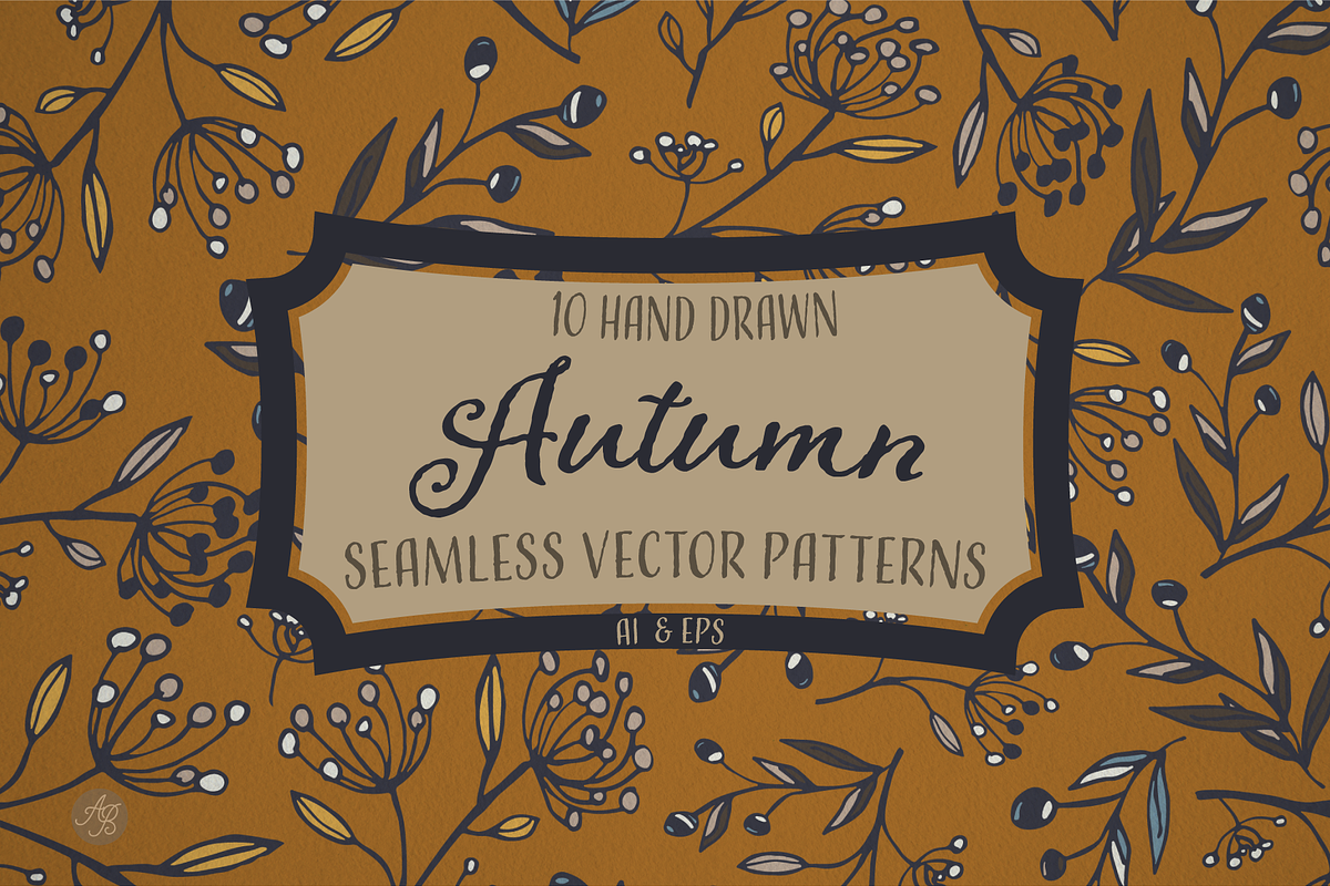 Seamless Vector Patterns Bees Leaves in Patterns - product preview 8
