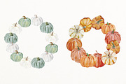 Autumn pumpkin watercolor clip art