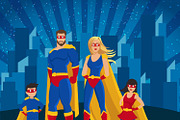 Family Of Superheroes Poster