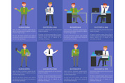 Eight Icons of Businessman Vector