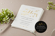 Gold Wedding Invitation Template