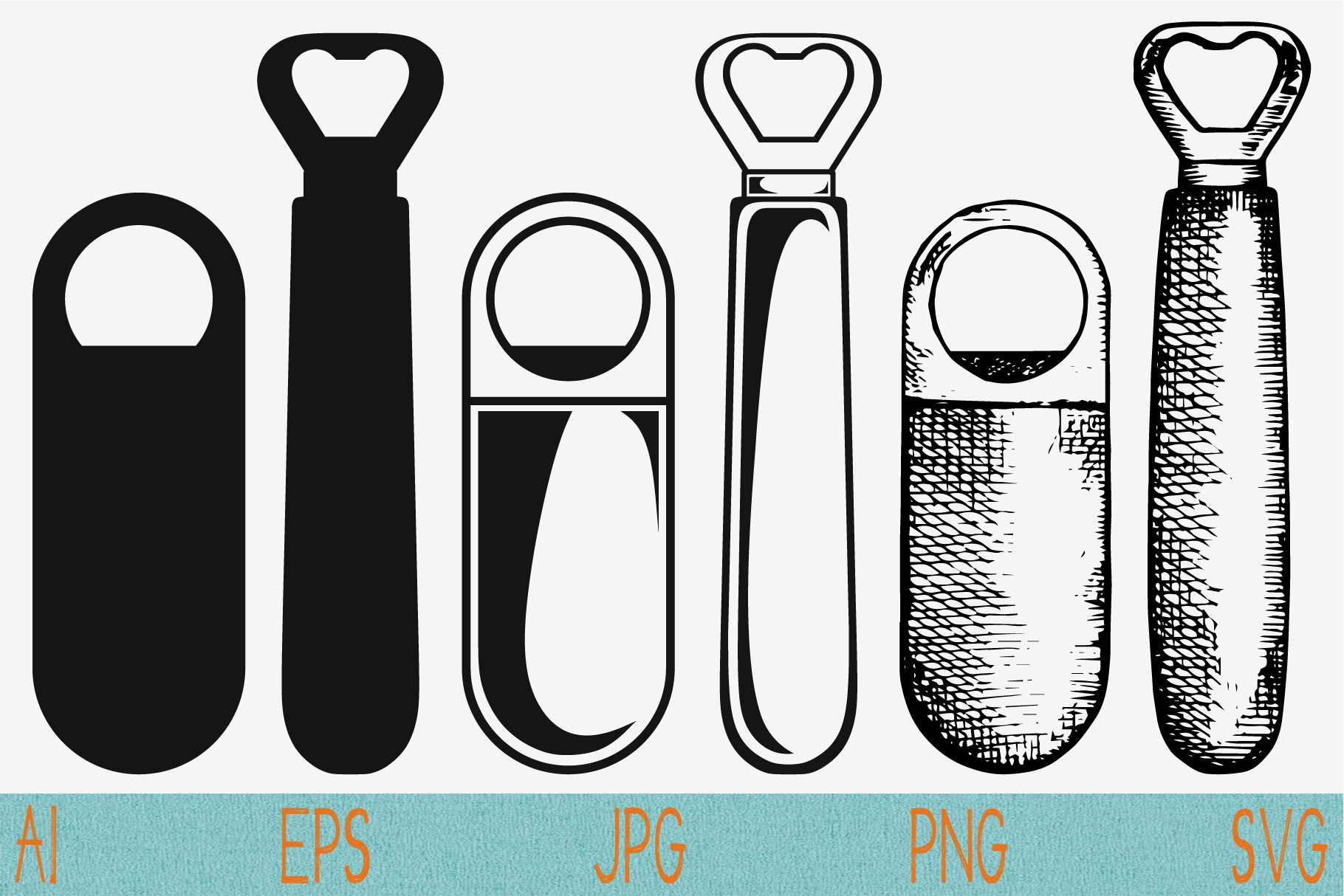 bottle opener set vector svg png eps ~ Icons ~ Creative Market