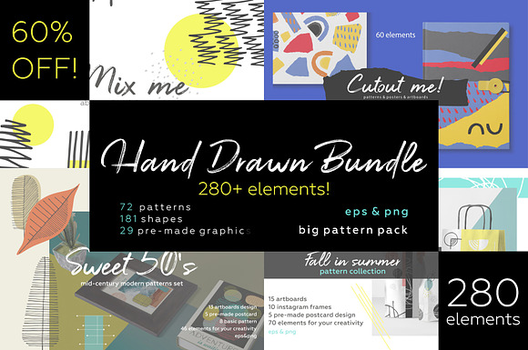 Hand drawn patterns bundle. in Patterns - product preview 30