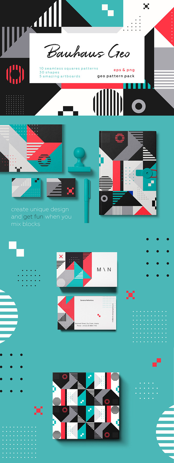 Fun Geometry pattern bundle. in Patterns - product preview 15