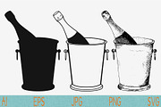 Champagne bottle ice bucket
