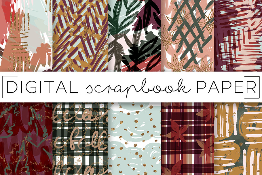 Fall Autumn Painterly Digital Papers