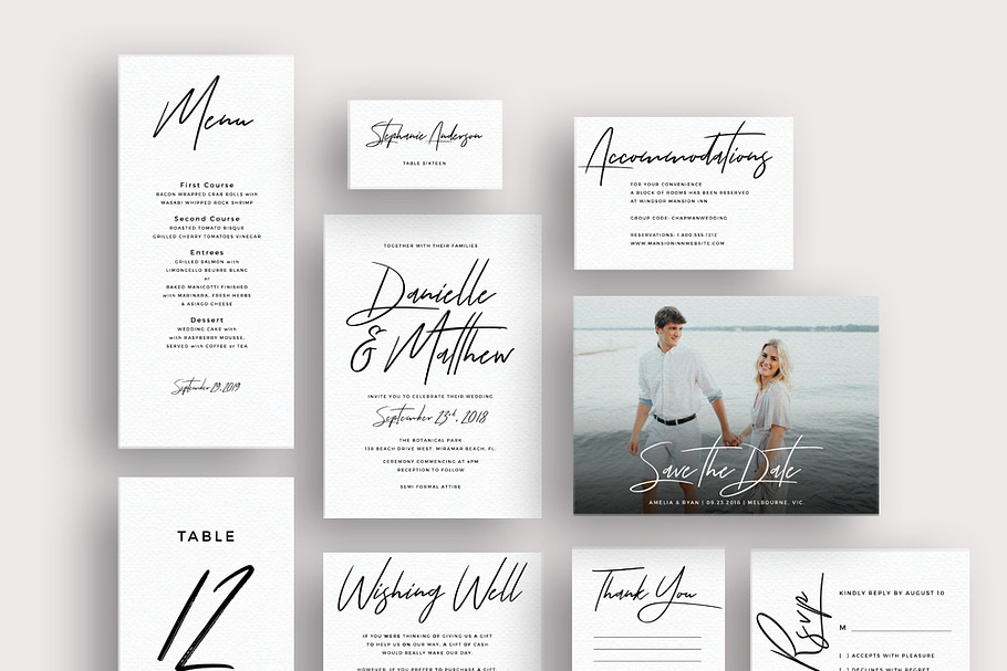 Typography brush script invitations in Wedding Templates - product preview 8