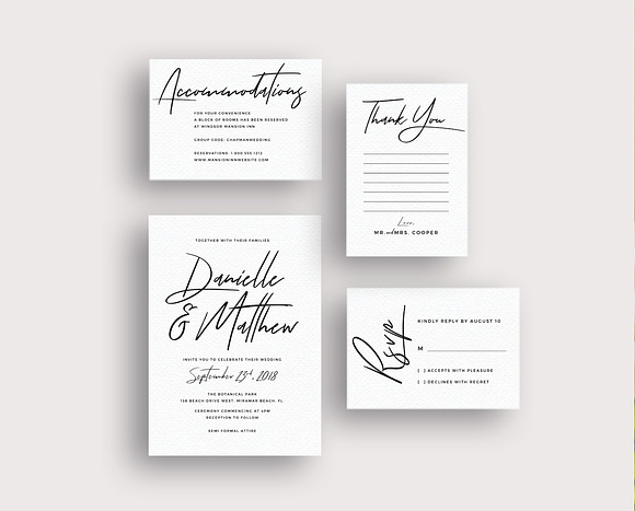 Typography brush script invitations in Wedding Templates - product preview 1