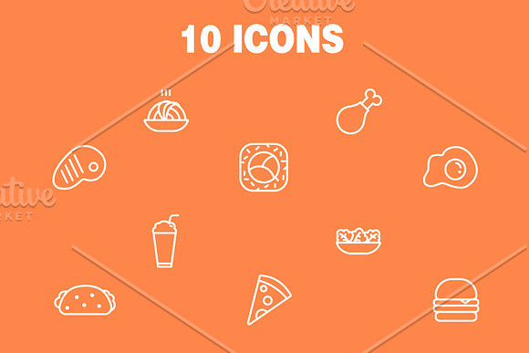 10 Food Instagram Stories Icons in Instagram Templates - product preview 1