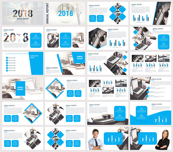 2018 Annual Report Keynote in Keynote Templates - product preview 1