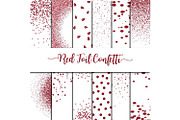 Red Foil Confetti Overlay Clipart