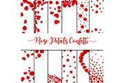Red Rose Petals Confetti Overlay 