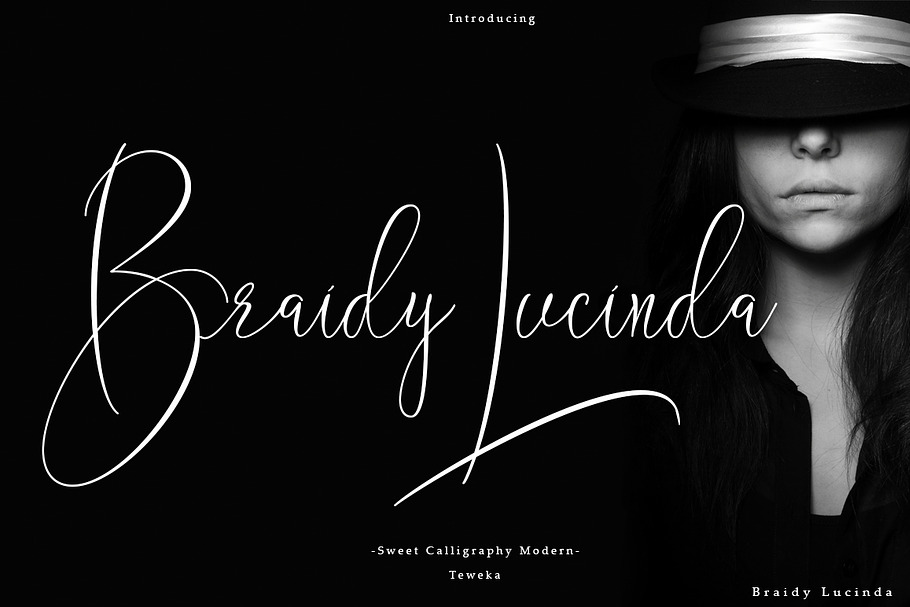 Braidy Lucinda in Script Fonts - product preview 8
