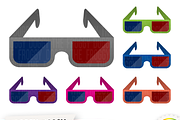 3D Glasses Cliparts
