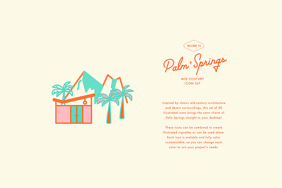 Palm Springs Icon Set in Graphics - product preview 1