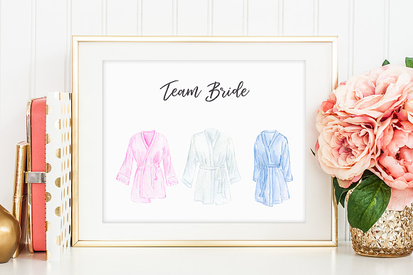 Watercolor bridesmaid robe clipart in Illustrations - product preview 4