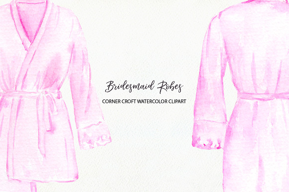 Watercolor bridesmaid robe clipart in Illustrations - product preview 5