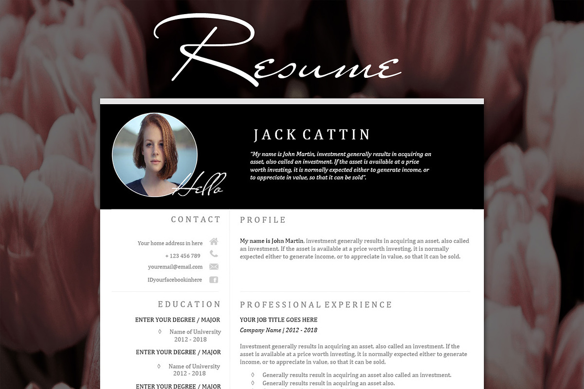 Resume Template and Cover Letter  in Letter Templates - product preview 8