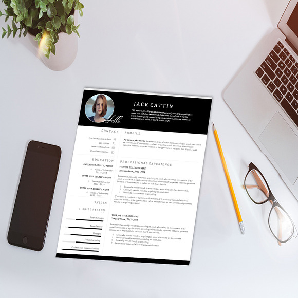 Resume Template and Cover Letter  in Letter Templates - product preview 1
