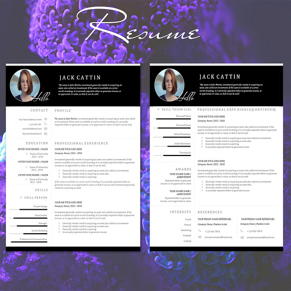 Resume Template and Cover Letter  in Letter Templates - product preview 2