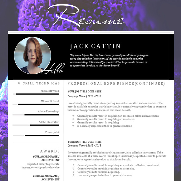 Resume Template and Cover Letter  in Letter Templates - product preview 3