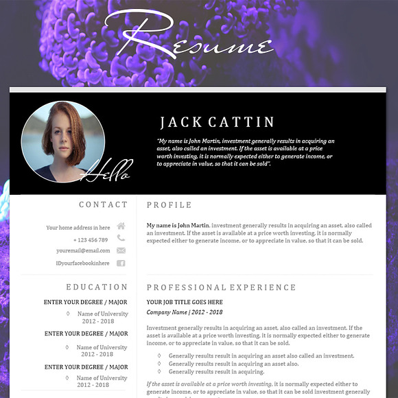 Resume Template and Cover Letter  in Letter Templates - product preview 4