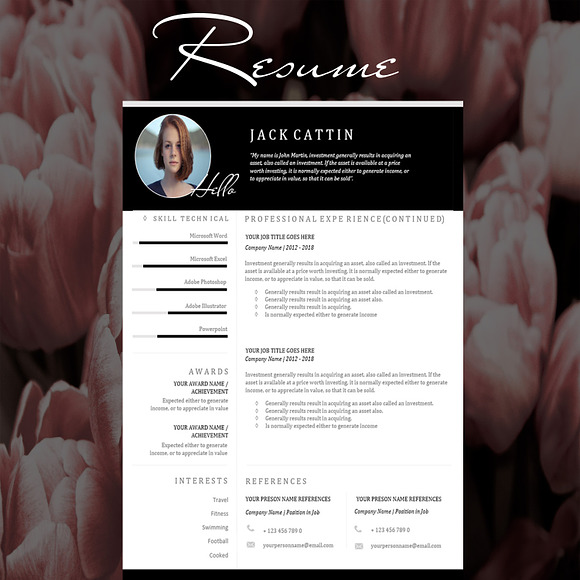 Resume Template and Cover Letter  in Letter Templates - product preview 5