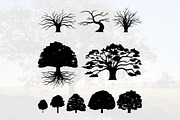 Oak Tree Silhouette Illustration