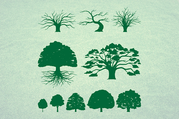 Oak Tree Silhouette Illustration in Illustrations - product preview 1