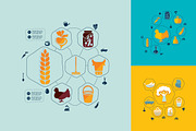 9 agriculture flat infographics