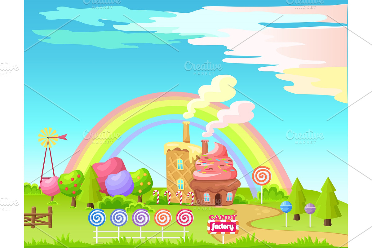 Candy Factory Fairy Cartoon Flat in Illustrations - product preview 8