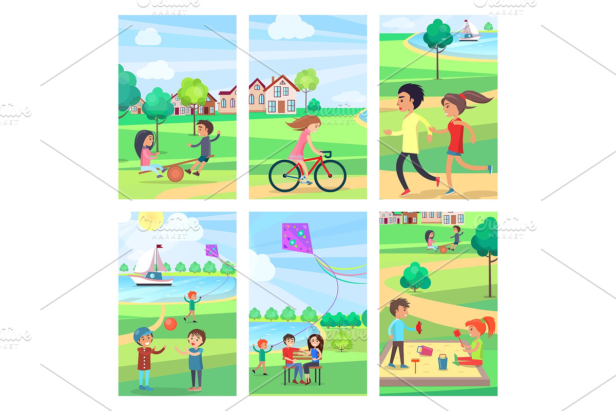 Active Rest in Urban Park Poster in Illustrations - product preview 8