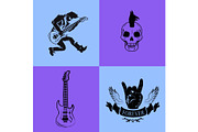 Forever Rock Music Icons on Vector