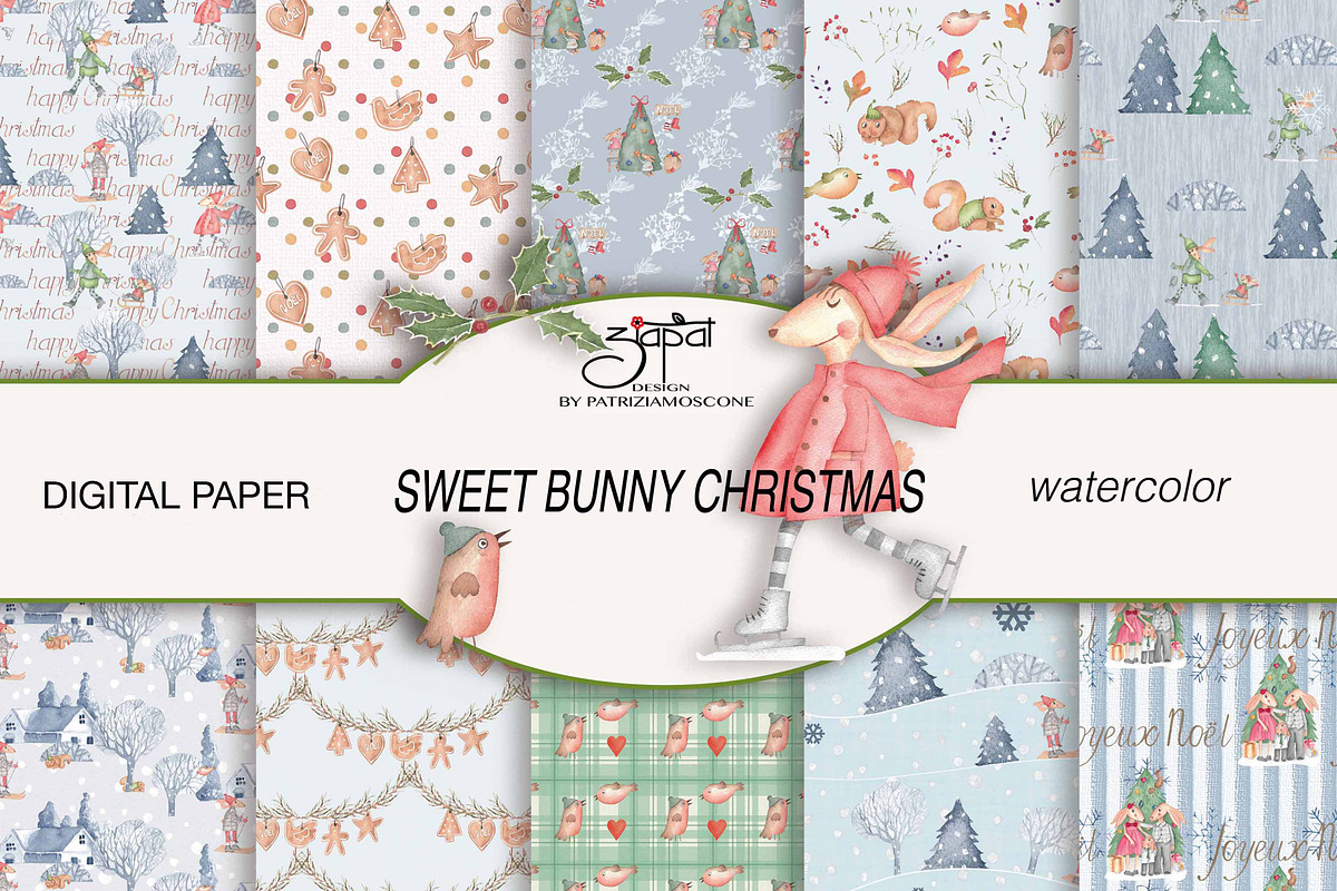 Sweet bunny Christmas in Illustrations - product preview 8