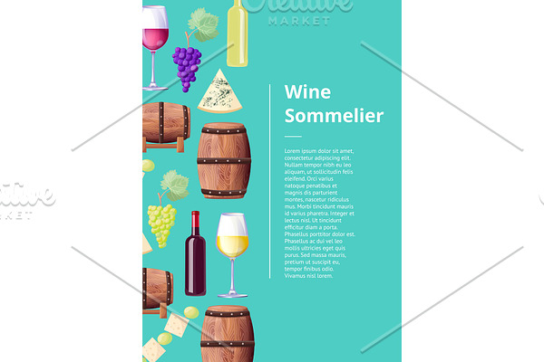 Wine Sommelier Info Poster with