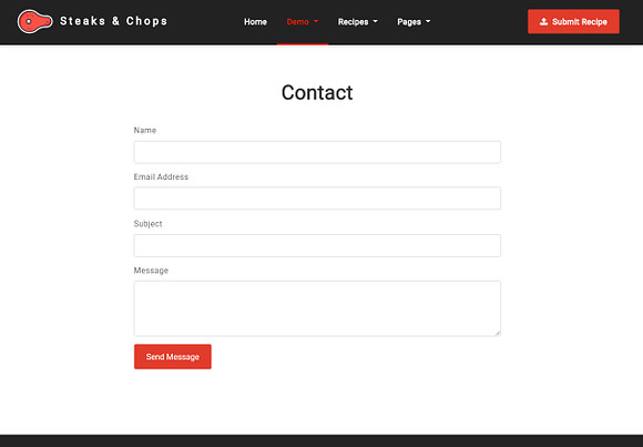 Steaks & Chops - Recipes Template in Bootstrap Themes - product preview 4