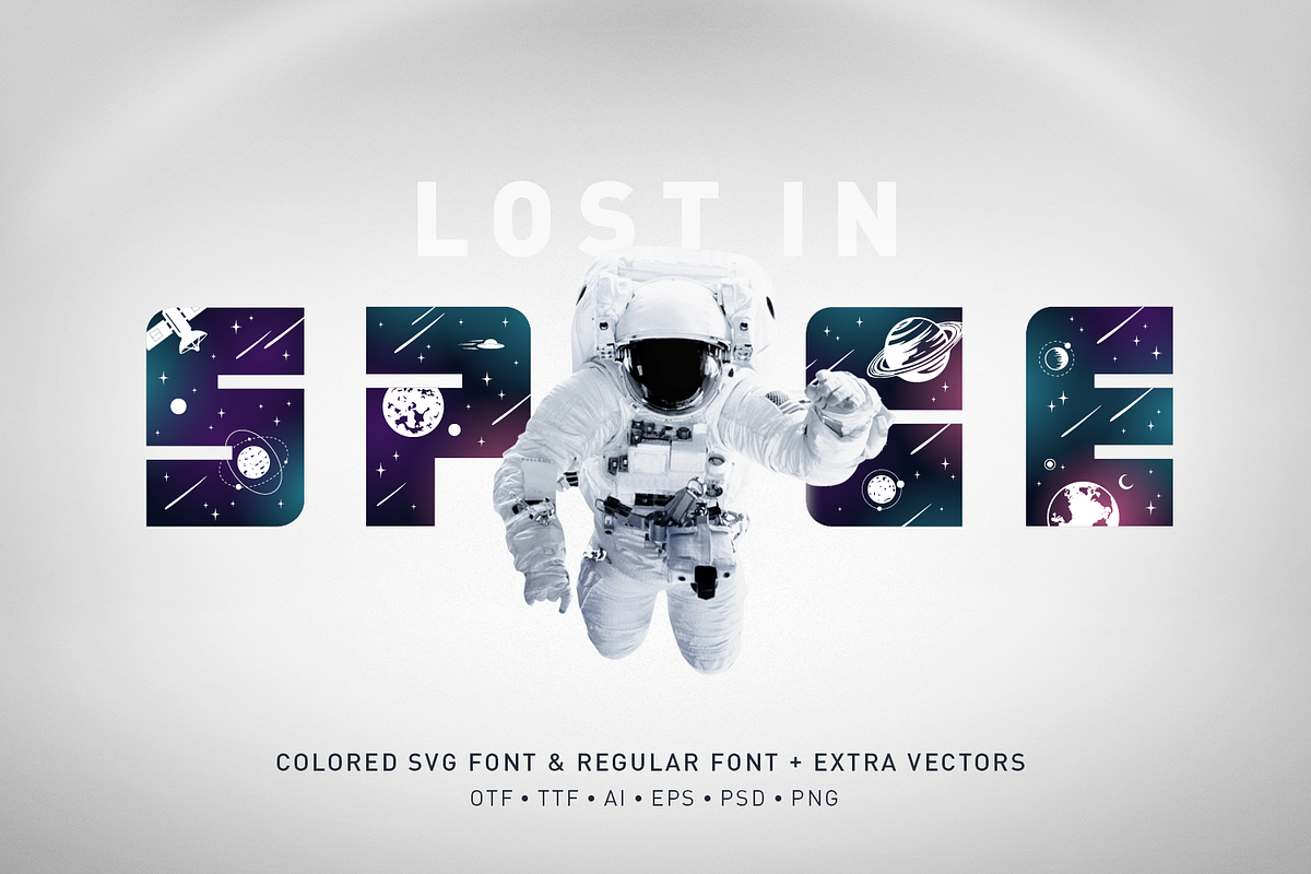 Lost In Space. Color Font (SVG) in Serif Fonts - product preview 8