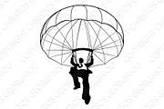 Parachute Businessman Silhouette