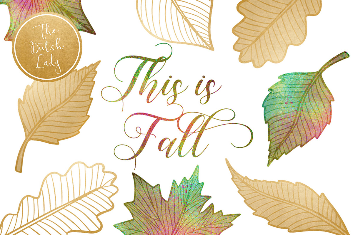 Autumn & Fall Leaves Clipart Set in Illustrations - product preview 8