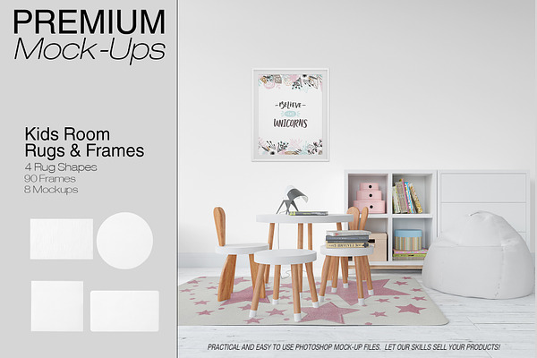 Kids Room Rugs & Frames - Many Sizes