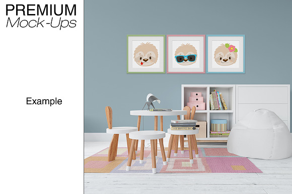 Kids Room Rugs & Frames - Many Sizes in Product Mockups - product preview 11