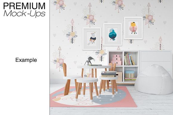 Kids Room Rugs & Frames - Many Sizes in Product Mockups - product preview 14
