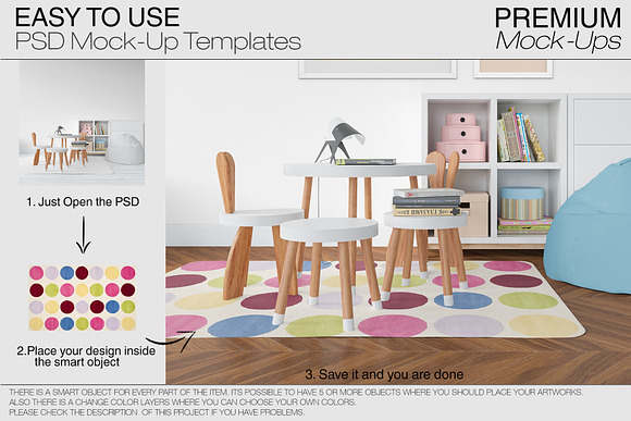 Kids Room Rugs & Frames - Many Sizes in Product Mockups - product preview 20