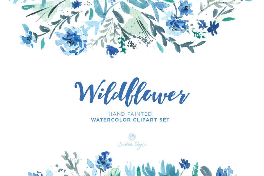 Wildflower Watercolor Floral Clipart in Illustrations - product preview 8