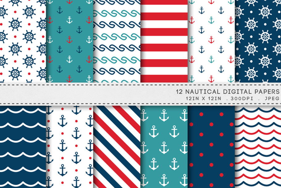 Nautical Navy Digital Paper