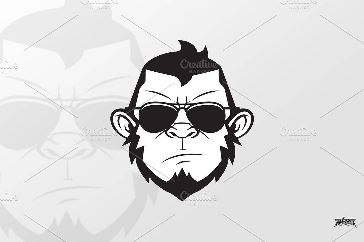 Ape Man Vector Logo Mascot in Logo Templates - product preview 8